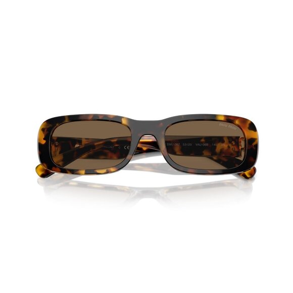 New MIU MIU Havana Rectangle SMU 08Z VAU-06B Sunglasses Women - Picture 5 of 7